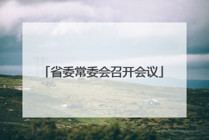 省委常委会召开会议